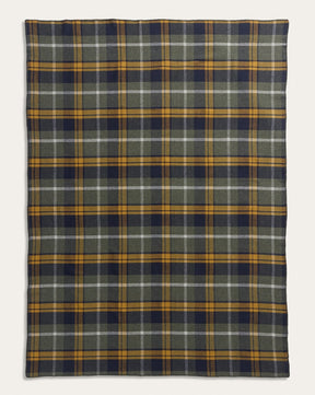 ECO-WISE WOOL PLAID/STRIPE BLANKET<br>SEA BLUE PLAID
