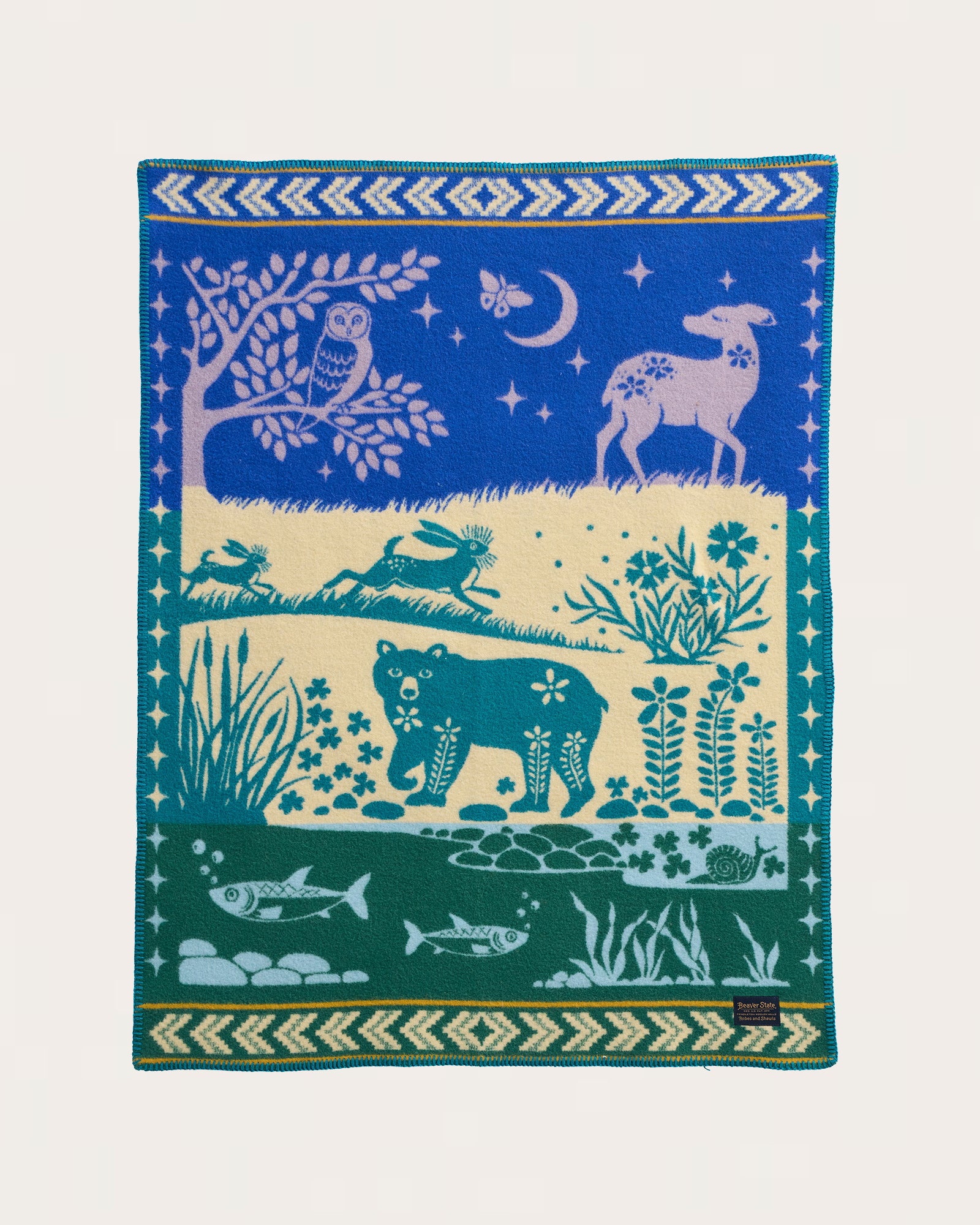 JACQUARD CRIB BLANKET<br>FOLK FOREST