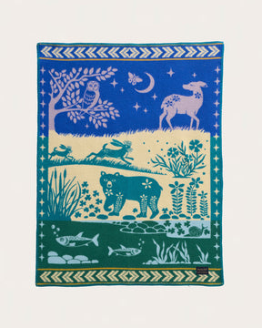 JACQUARD CRIB BLANKET<br>FOLK FOREST