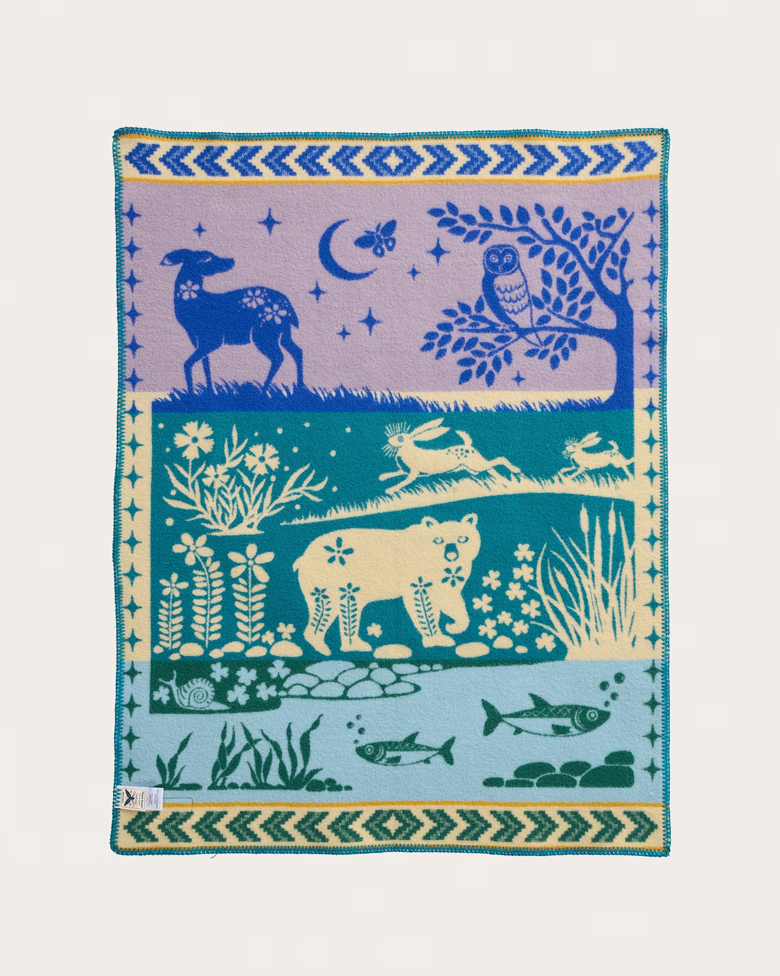 JACQUARD CRIB BLANKET<br>FOLK FOREST