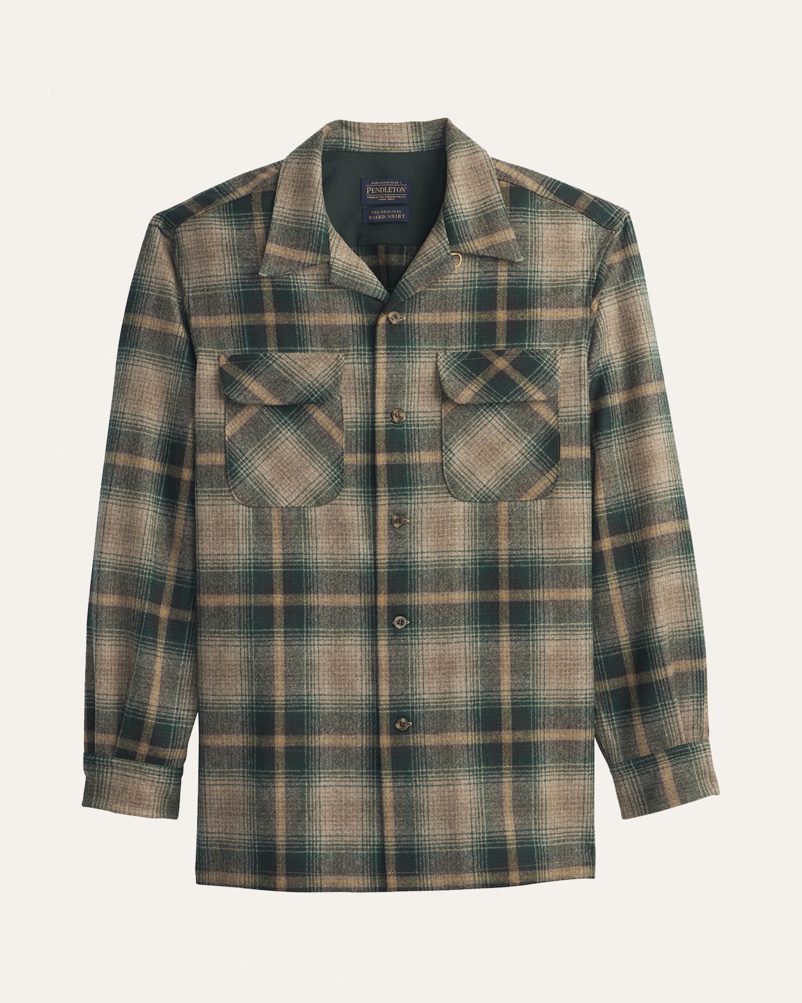 MEN'S PLAID BOARD SHIRT<br>GREEN/BROWN PLAID