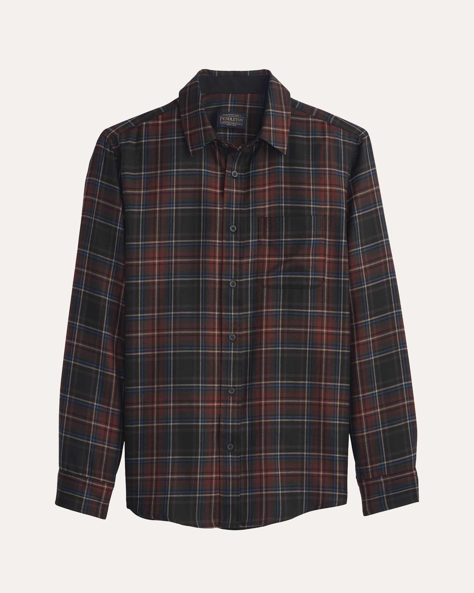 MEN'S PLAID MERINO LODGE SHIRT<br>BLACK/RED PLAID