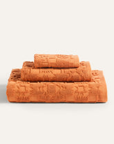 SCULPTED TOWEL 3-PIECE SET<br>PERSIMMON