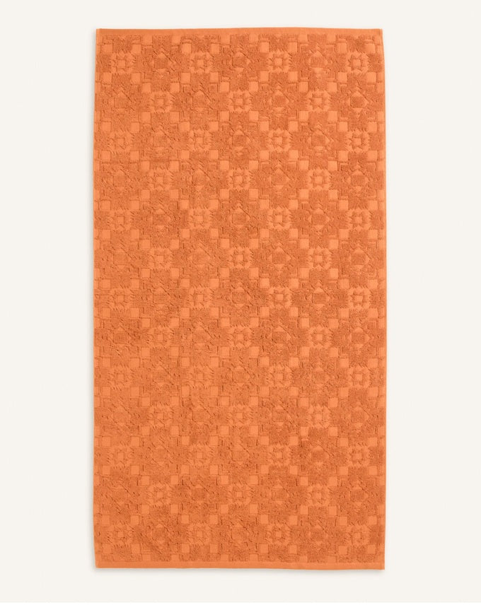 SCULPTED TOWEL 3-PIECE SET<br>PERSIMMON