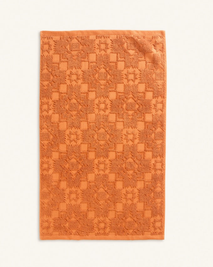 SCULPTED TOWEL 3-PIECE SET<br>PERSIMMON