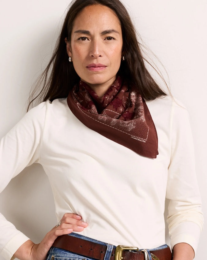 22" EMBROIDERED BANDANA<br>RAISIN