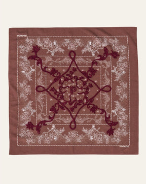22" EMBROIDERED BANDANA<br>RAISIN