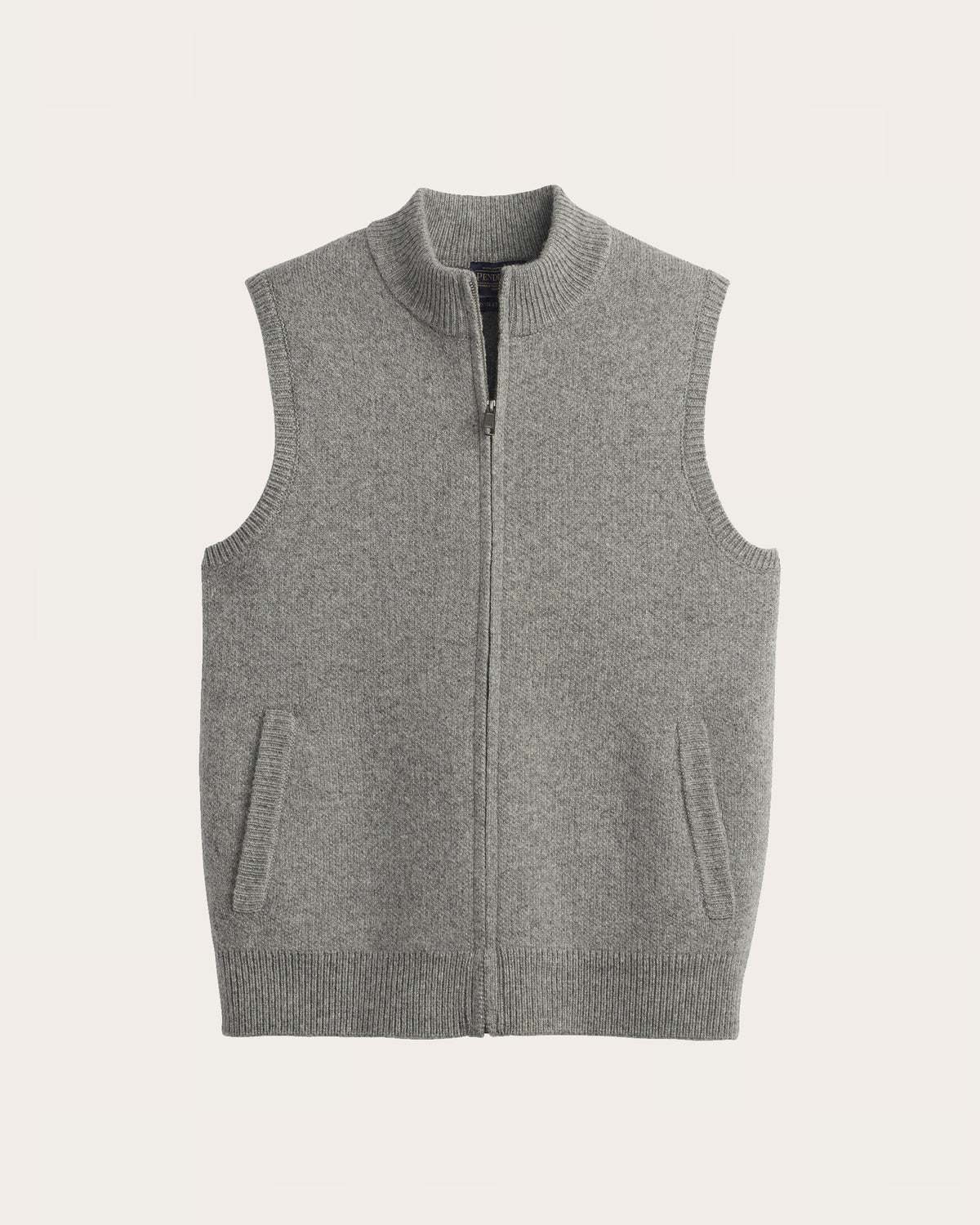 MEN'S WOOL SWEATER VEST<br>LIGHT GREY HEATHER