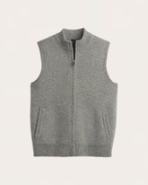 MEN'S WOOL SWEATER VEST<br>LIGHT GREY HEATHER