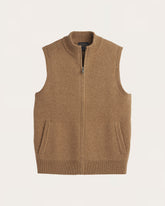 MEN'S WOOL SWEATER VEST<br>TAN MIX