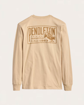 ORIGINAL WESTERN BULL GRAPHIC LS<br>SAND/GOLD