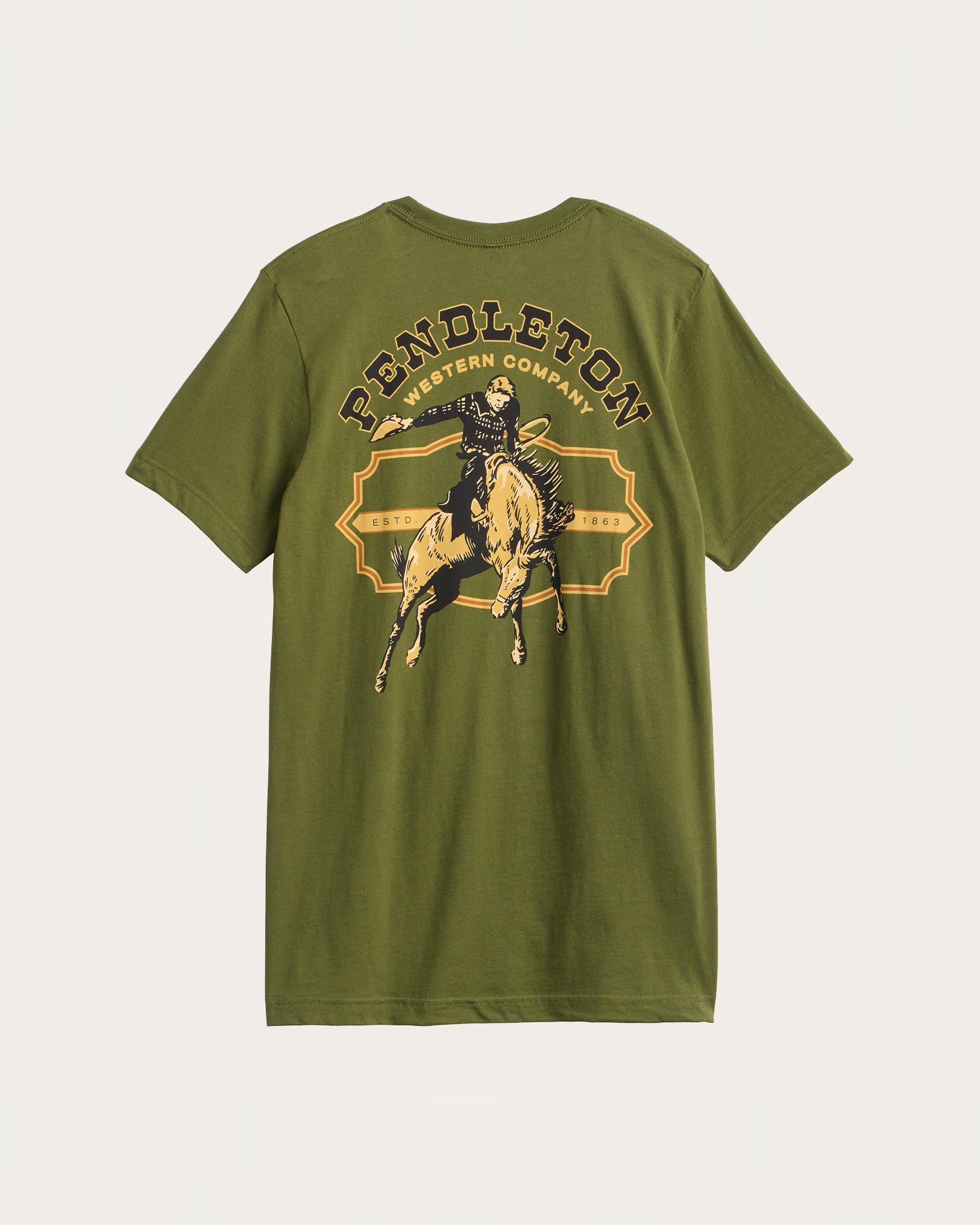 MEN'S SHORT-SLEEVE WESTERN GRAPHIC TEE<br>OLIVE/MULTI