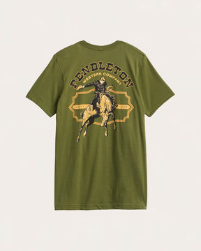 MEN'S SHORT-SLEEVE WESTERN GRAPHIC TEE<br>OLIVE/MULTI