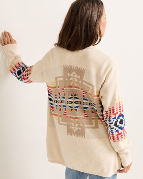 WOMEN'S SIERRA SPRINGS COTTON CARDIGAN<br>NATURAL CHIEF JOSEPH