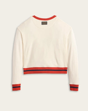 WOMEN'S SKI GRAPHIC FRENCH TERRY PULLOVER<br>IVORY