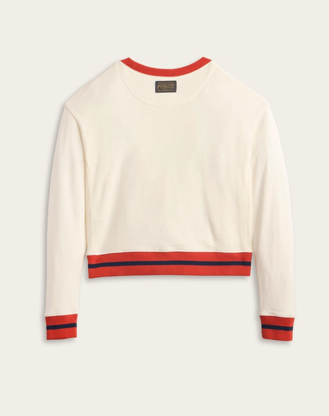 WOMEN'S SKI GRAPHIC FRENCH TERRY PULLOVER<br>IVORY