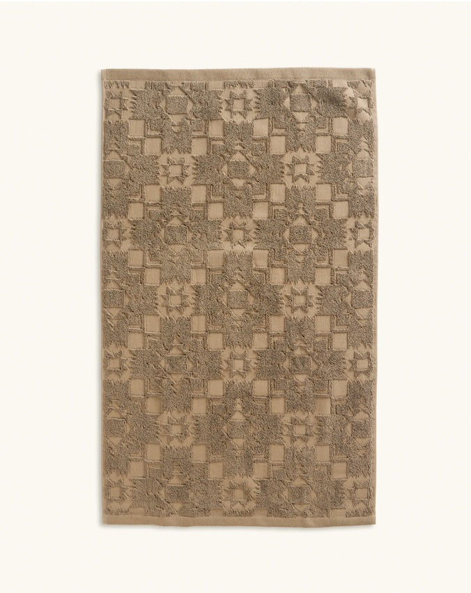 SCULPTED 3-PIECE TOWEL SET<br>STONE