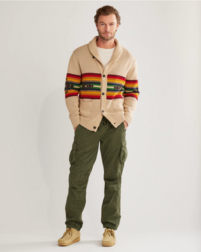 Alto Mesa Cotton Cardigan <br> Alto Mesa Ivory/Scarlet