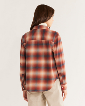 Boyfriend Flannel Shirt <br> Red Ochre Multi Plaid