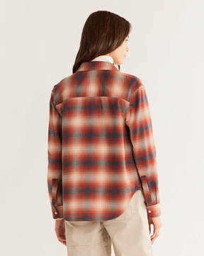 Boyfriend Flannel Shirt<br>Red Ochre Multi Plaid