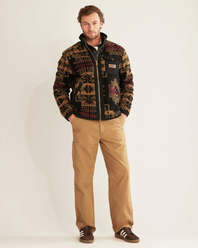 Lone Fir-Stand Collar Zip <br> Black/Olive Chief Joseph