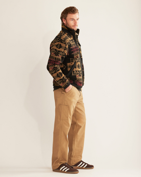 Lone Fir-Stand Collar Zip <br> Black/Olive Chief Joseph