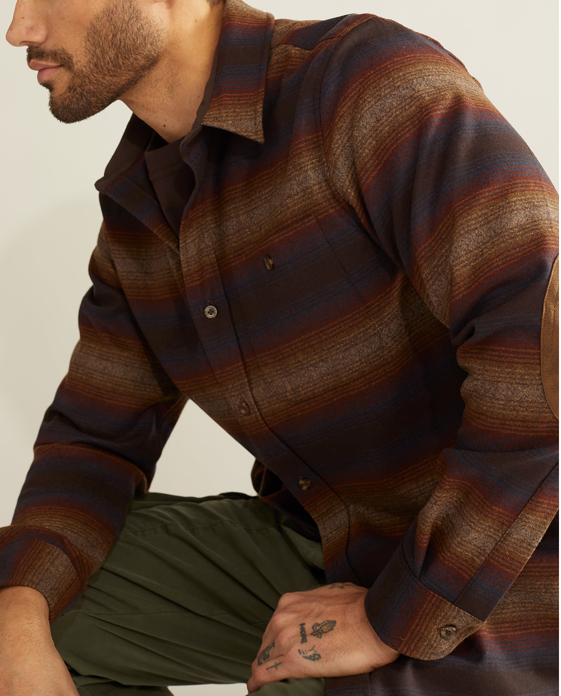 Trail Shirt <br> Brown Ombre Multi Stripe