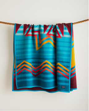 MANY NATIONS BLANKET<br>TURQUOISE MULTI