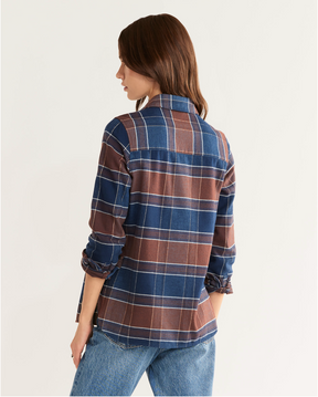 Madison Flannel Shirt<br>Brown/Turquoise Multi Plaid