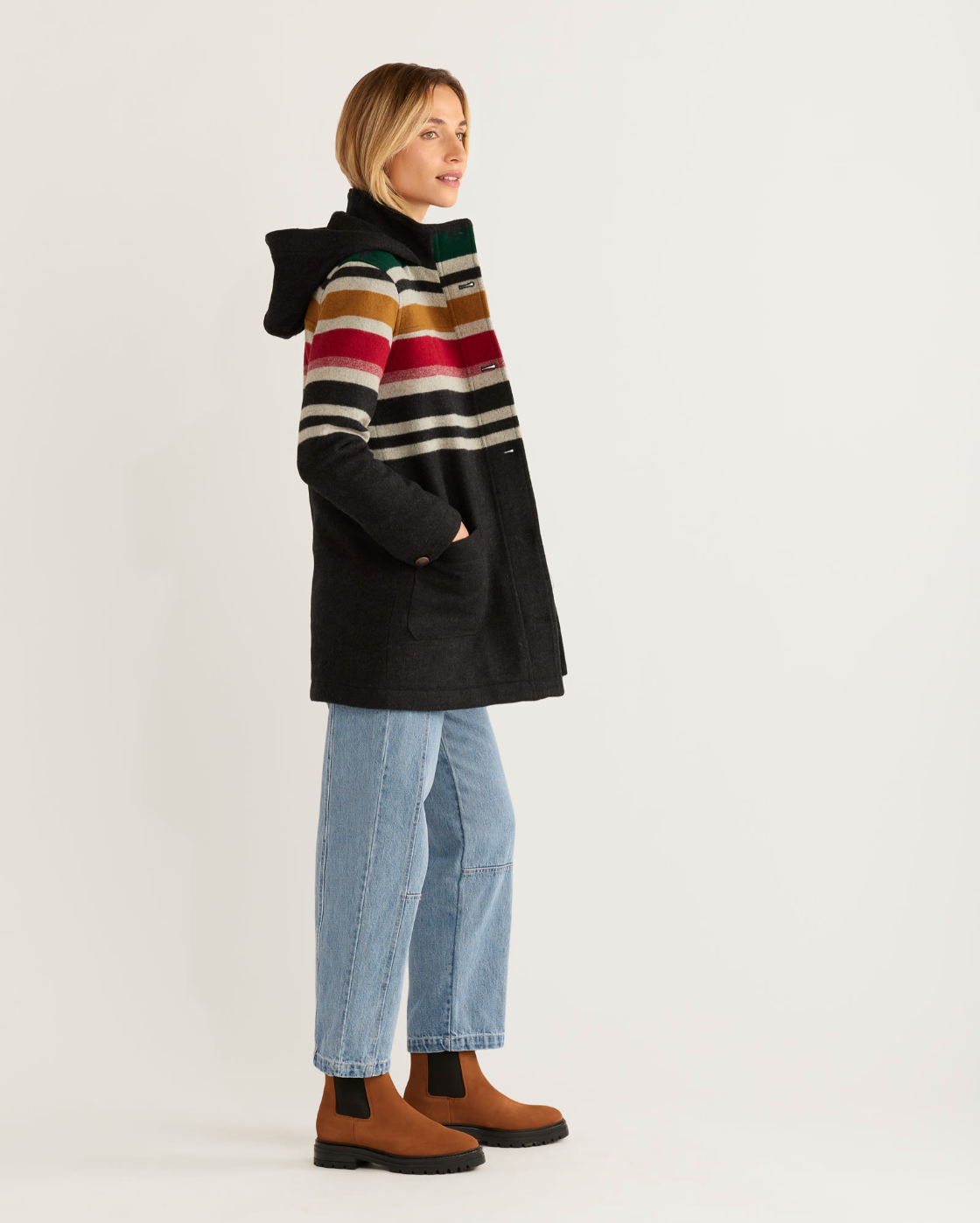 Camp Stripe Wool Parka<br>Black Bridger Stripe