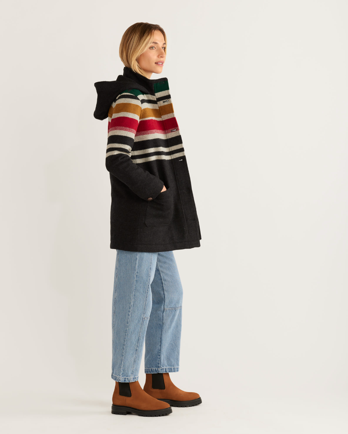 Camp Stripe Wool ParkaBlack Bridger Stripe