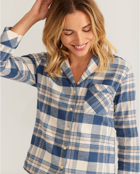 Women's Pajama Set<br>Blue/Ivory Plaid