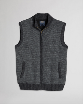 Shetland Sweater Vest <br> Charcoal/Black