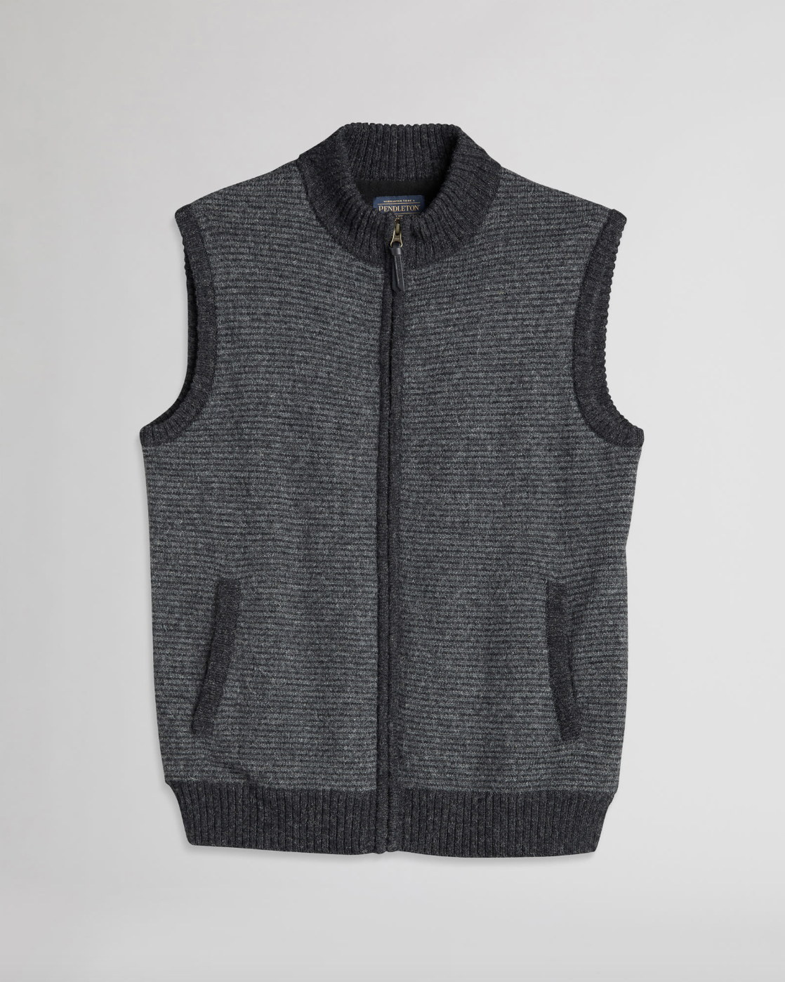 Shetland Sweater Vest <br> Charcoal/Black