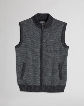 Shetland Sweater Vest<br>Charcoal/Black