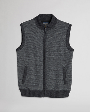 Shetland Sweater Vest <br> Charcoal/Black