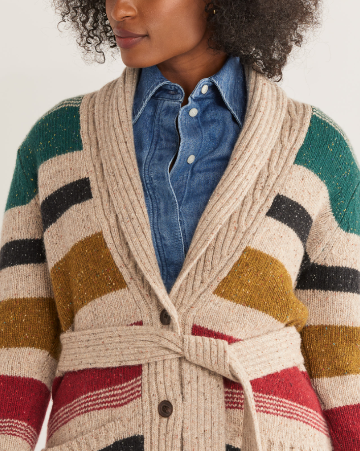 Camp Stripe Cardigan <br> Ivory Multi Stripe