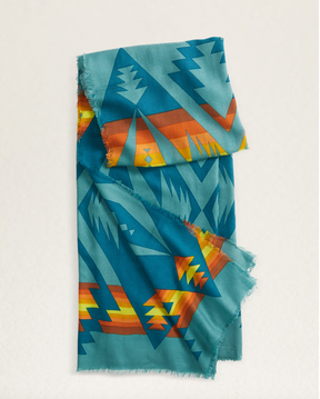 PASCO BRIGHT FEATHERWEIGHT WOOL SCARF<br>TURQUOISE
