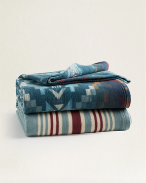 CARICO LAKE/STRIPE ORGANIC COTTON THROW GIFT PACK<br>MARINE/SHALE