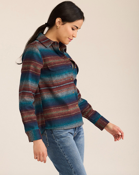 WOMEN'S STRIPED BOARD SHIRT<br>BLUE MULTI