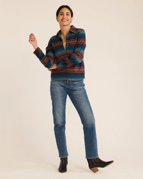 WOMEN'S STRIPED BOARD SHIRT<br>BLUE MULTI