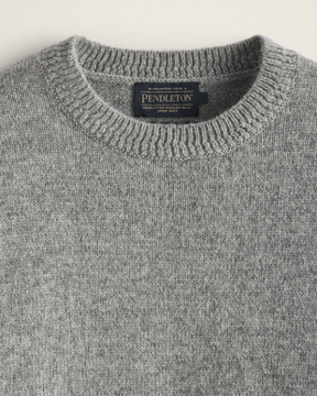 MEN'S SHETLAND COLLECTION SWEATER<br>LIGHT GREY HEATHER
