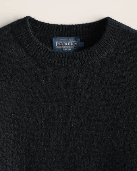 Black wool crew neck sweater top