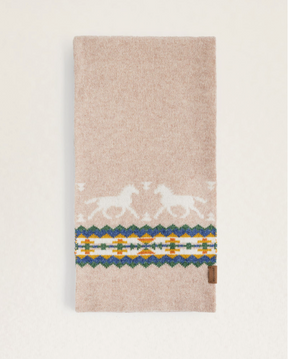 HORSE LAMBSWOOL SCARF<br>IVORY