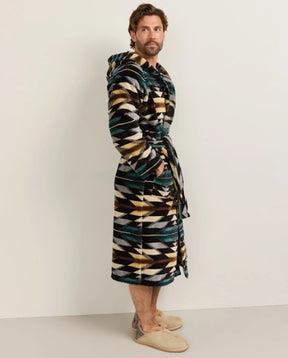 UNISEX WYETH TRAIL COTTON TERRY VELOUR BATHROBE<br>CHARCOAL
