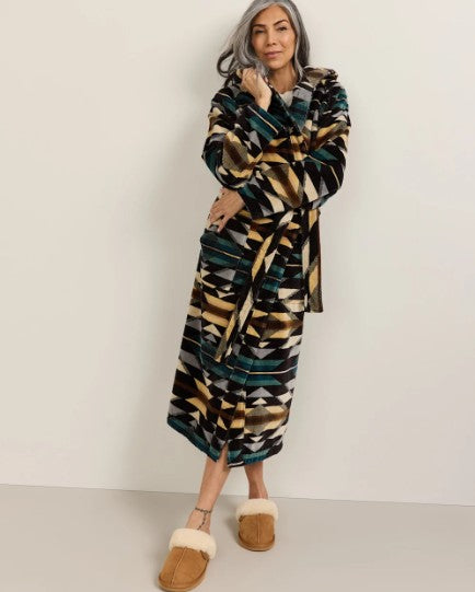 UNISEX WYETH TRAIL COTTON TERRY VELOUR BATHROBE<br>CHARCOAL