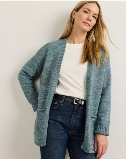 WOMEN'S SIERRA SPRINGS COTTON CARDIGAN<br>SEA BLUE MIX