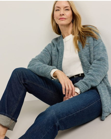 WOMEN'S SIERRA SPRINGS COTTON CARDIGAN<br>SEA BLUE MIX