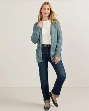 WOMEN'S SIERRA SPRINGS COTTON CARDIGAN<br>SEA BLUE MIX
