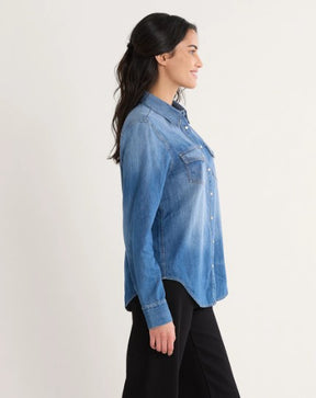 Chambray Gambler Shirt<br>Medium Blue